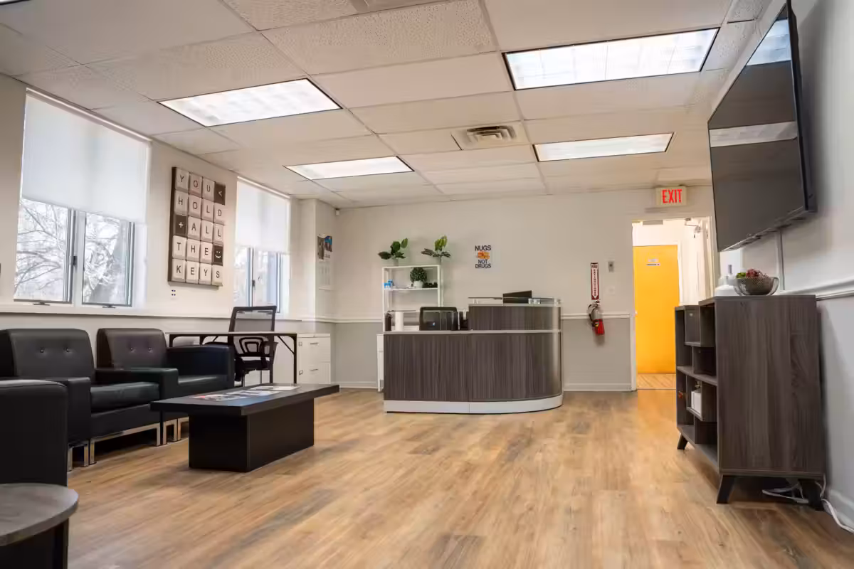 Reception area at Valley Spring Recovery Center in Norwood, NJ