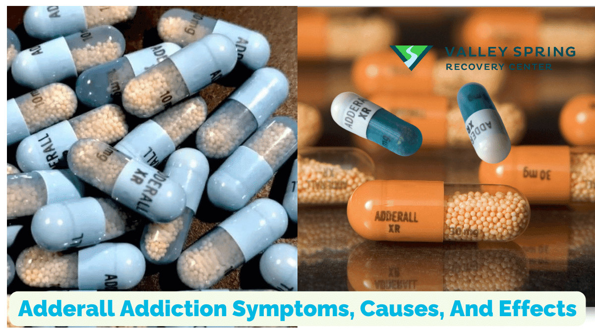 Adderall immediate-release and extended-release capsules with Valley Spring Recovery Center branding