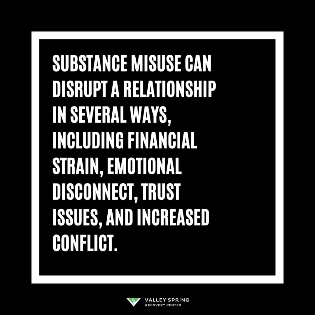 addiction causes financial strain, emotional disconnect, trust issues and increased conflict in relationships.