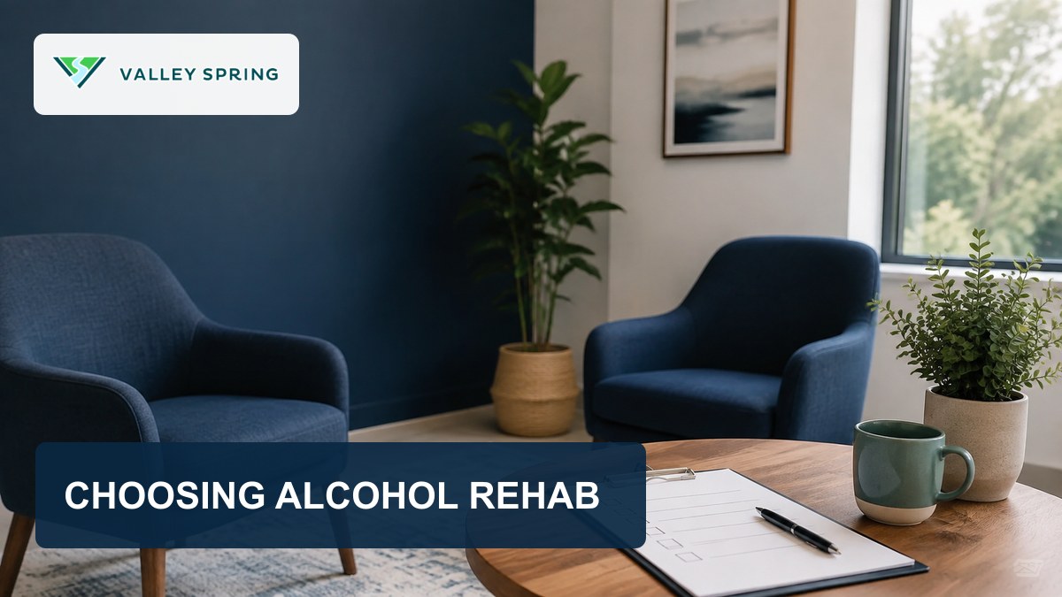 Checklist for comparing alcohol rehabilitation programs with Valley Spring Recovery Center branding