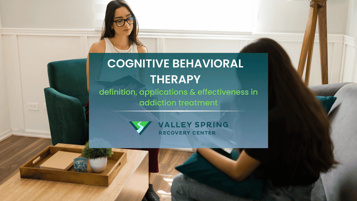 Therapy Modalities Cognitive behavioral therapy title card over a one-on-one therapy session