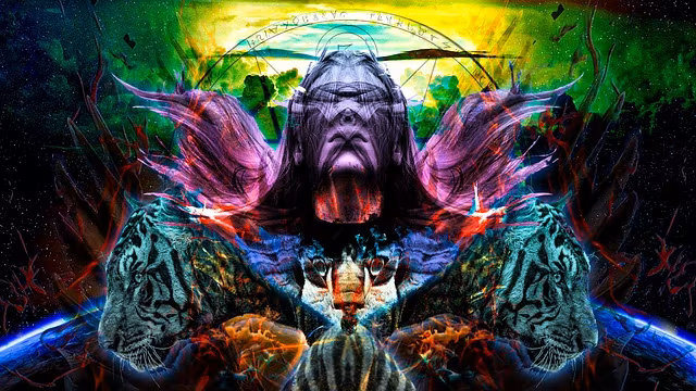 DMT hallucination, person tripping on DMT