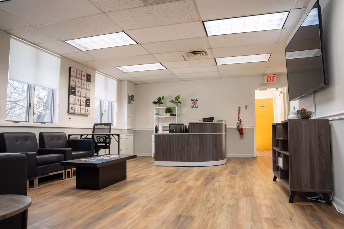 Reception area at Valley Spring Recovery Center in Norwood, NJ