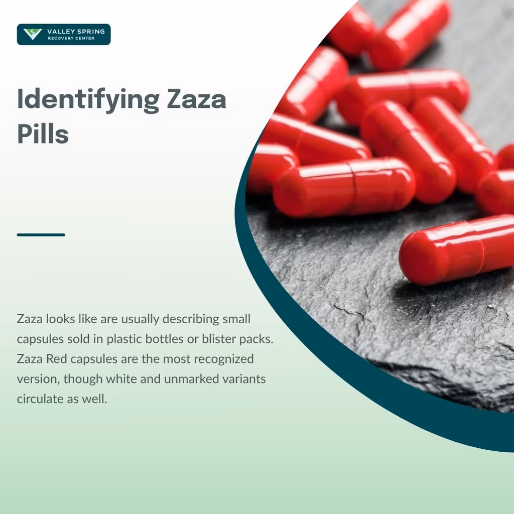 Identifying Zaza pills — red capsules used to spot Zaza Red tianeptine products