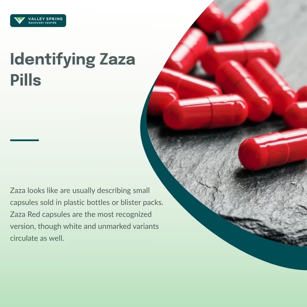 Identifying Zaza pills — red capsules used to spot Zaza Red tianeptine products