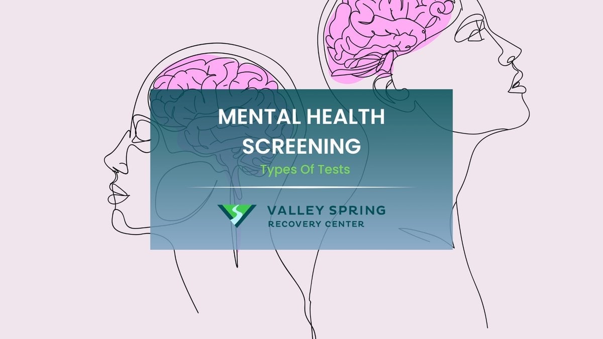 Illustrated profiles and brain anatomy representing mental health screening and early symptom detection