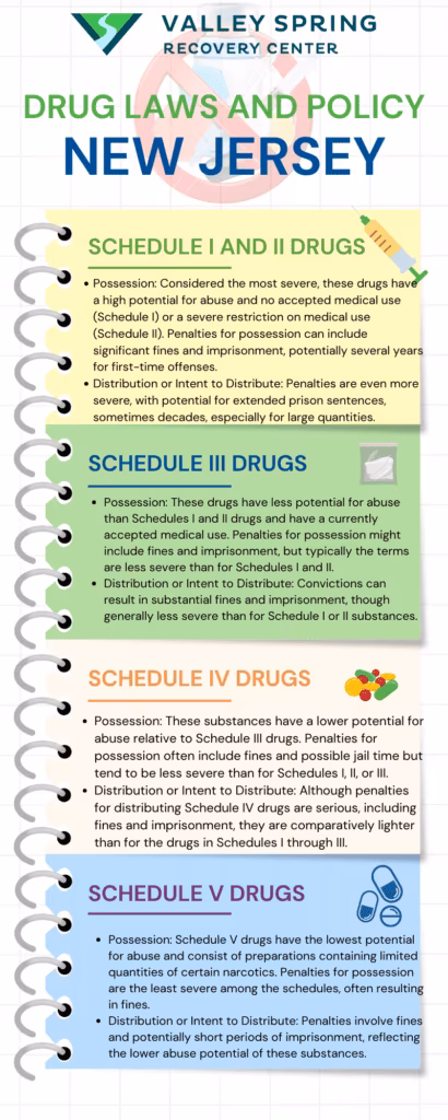New Jersey Drug Laws and Policies by Schedule