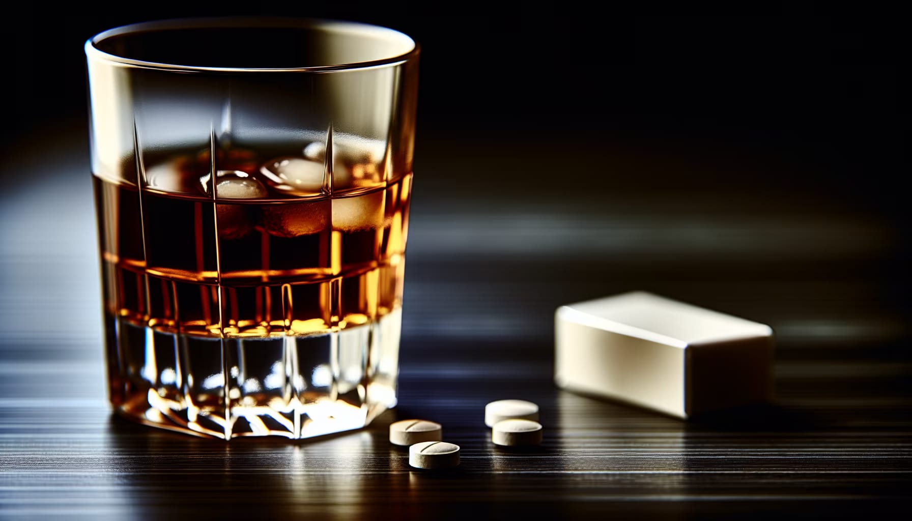 Buspirone tablets and an alcoholic drink shown as substances that should not be combined