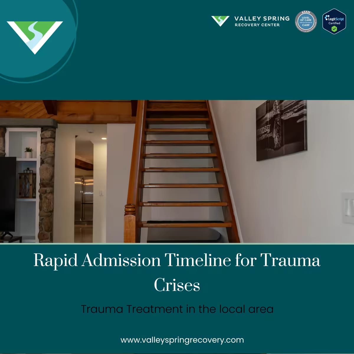 Admission timeline for trauma treatment at Valley Spring Recovery Center