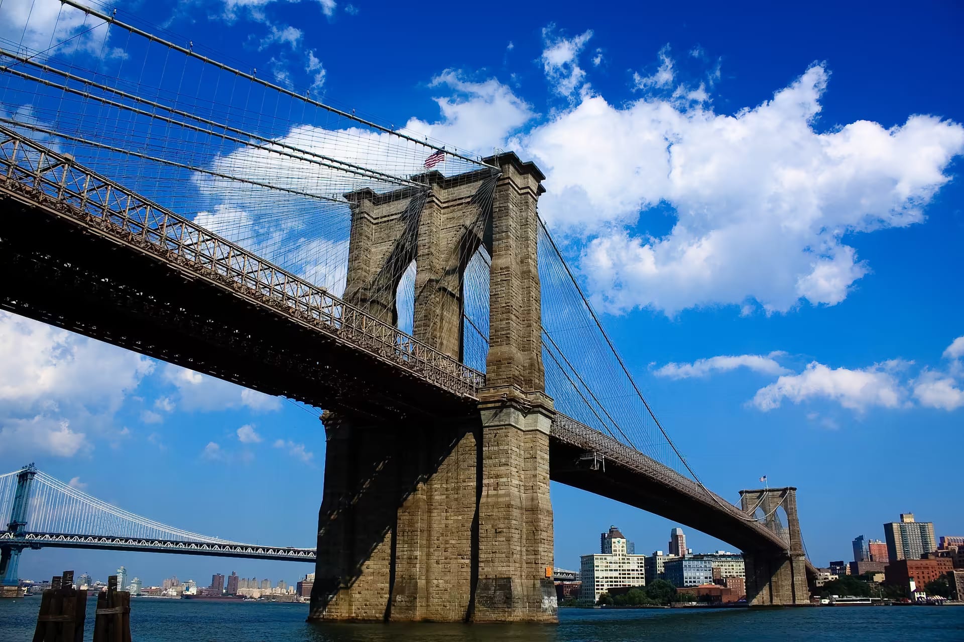 Brooklyn Bridge, local landmark in Brooklyn, NY