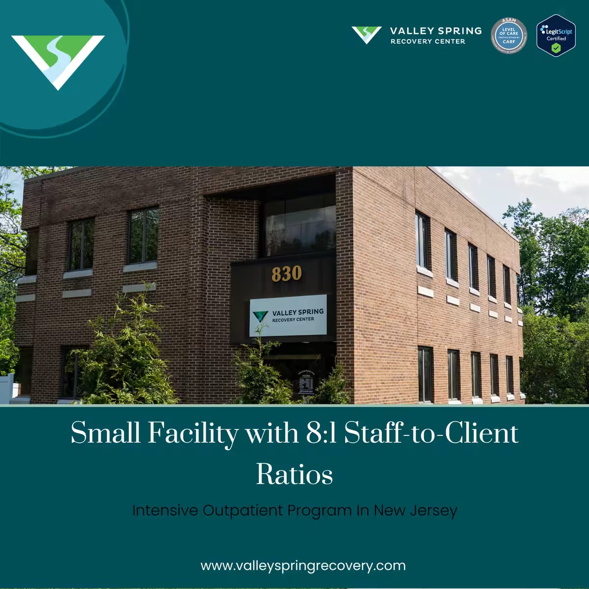 Small facility clinical team meeting with a client at Valley Spring Recovery Center