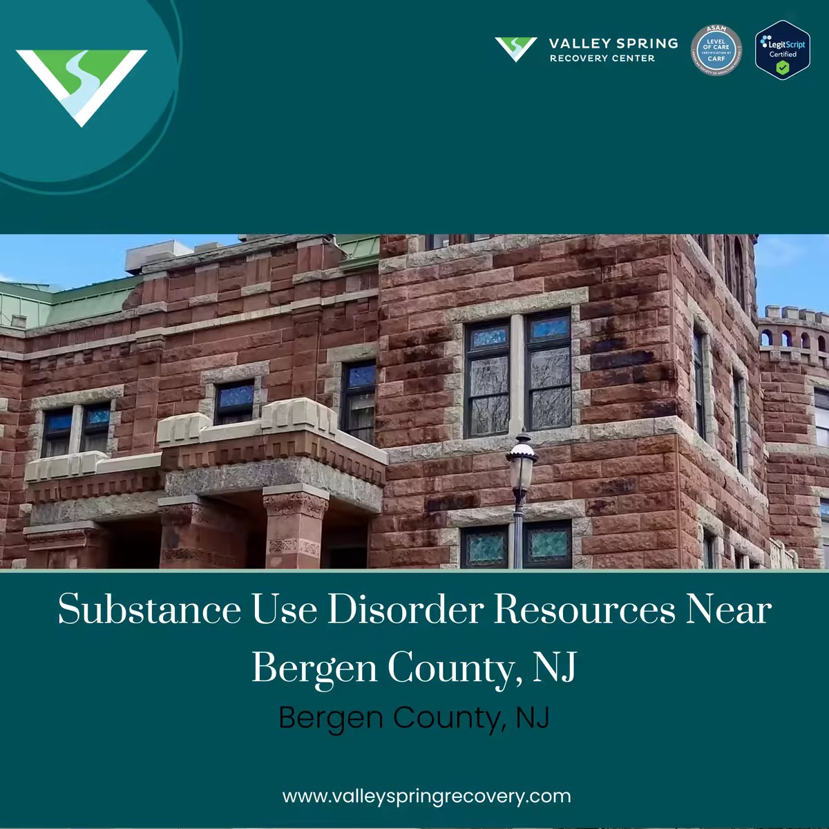 Bergen County substance use disorder resources connecting assessment, detoxification, residential rehabilitation, outpatient treatment, and crisis support