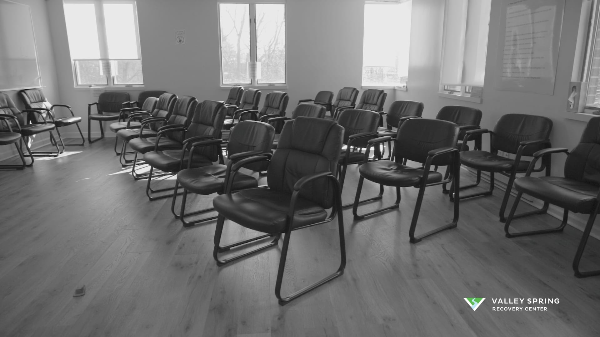 Set for an open house The main group room at Valley Spring Recovery Center set up for an open house