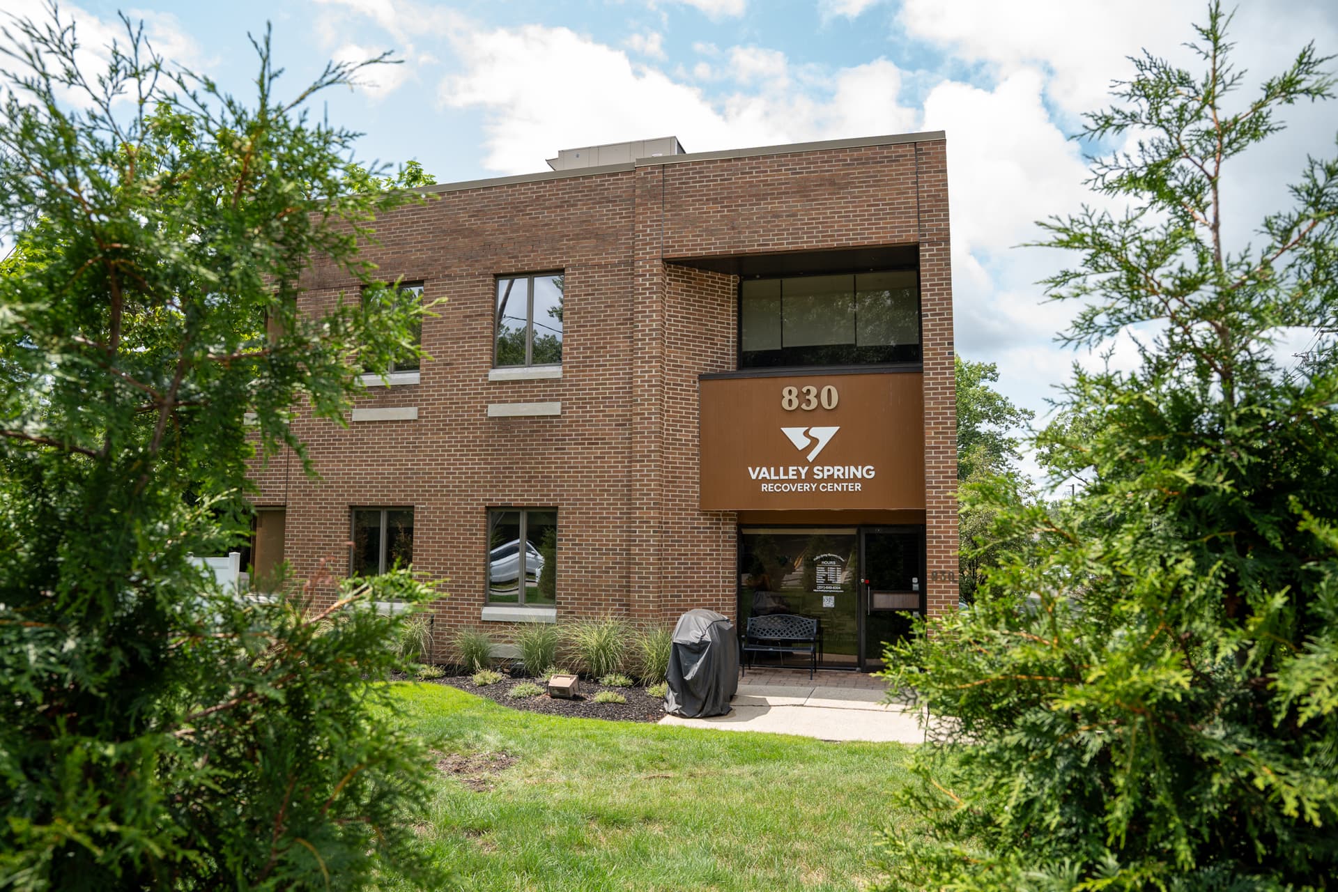 The Valley Spring Recovery Center building at 830 Broadway, Norwood, New Jersey, showing the brick facade and entrance signage