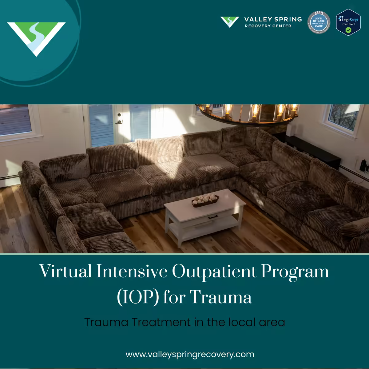 Virtual Intensive Outpatient Program for trauma treatment at Valley Spring Recovery Center