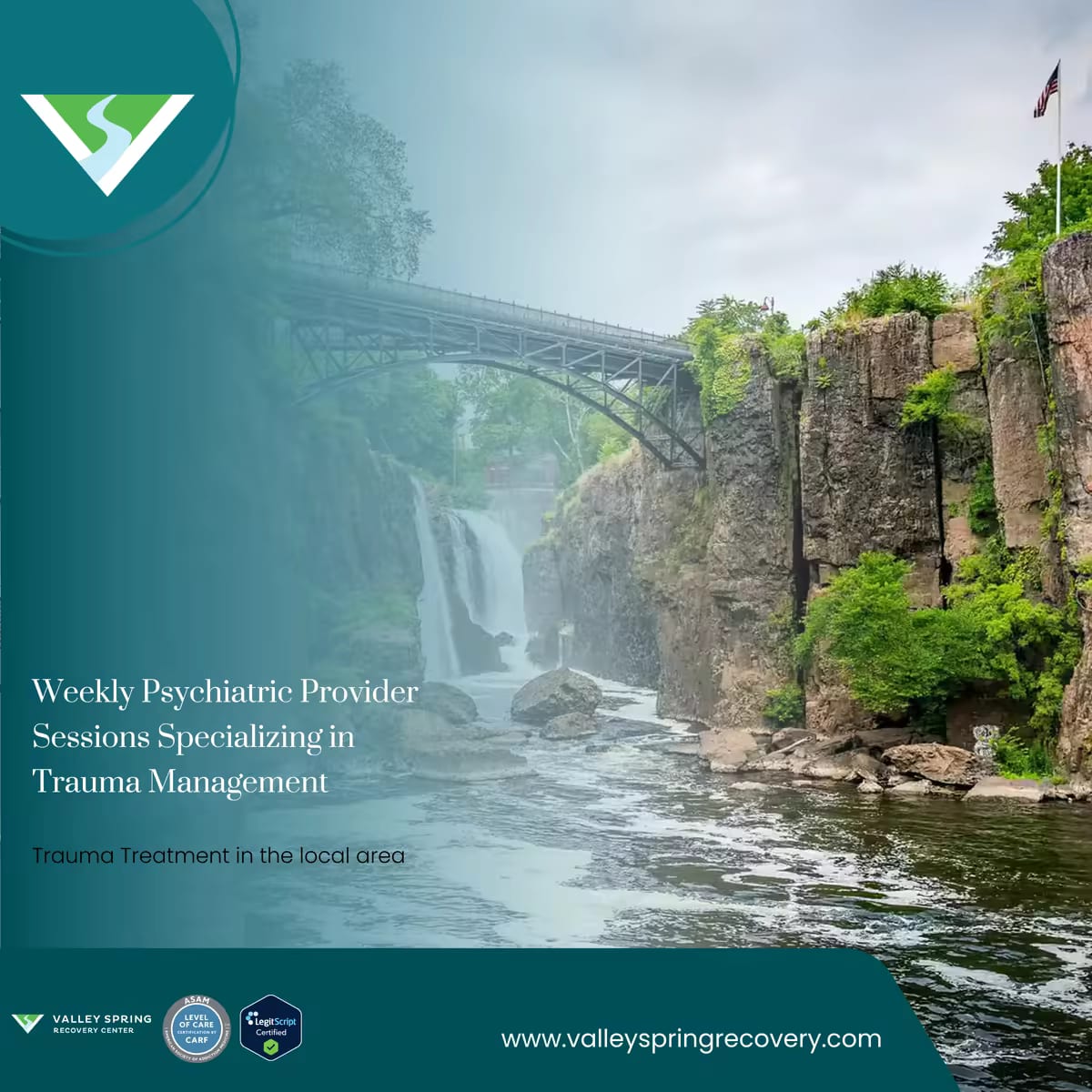 Psychiatric provider sessions for trauma treatment at Valley Spring Recovery Center
