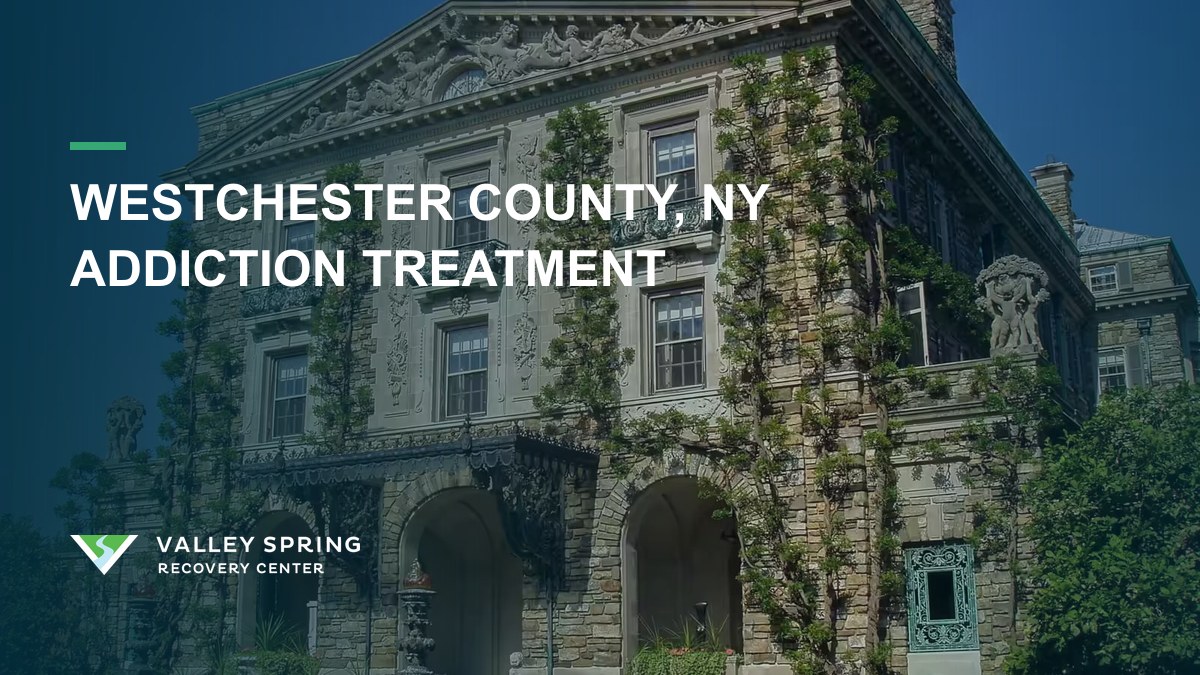 Kykuit in Westchester County, New York with Valley Spring branding for addiction treatment and substance use disorder rehabilitation