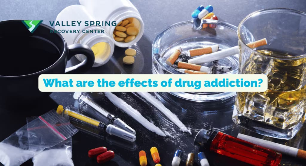 Chart of the effects of drug addiction across body, mind, relationships, and society