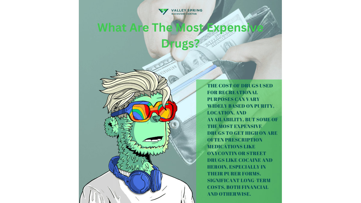 Valley Spring Recovery Center graphic explaining the direct and hidden costs of drug addiction