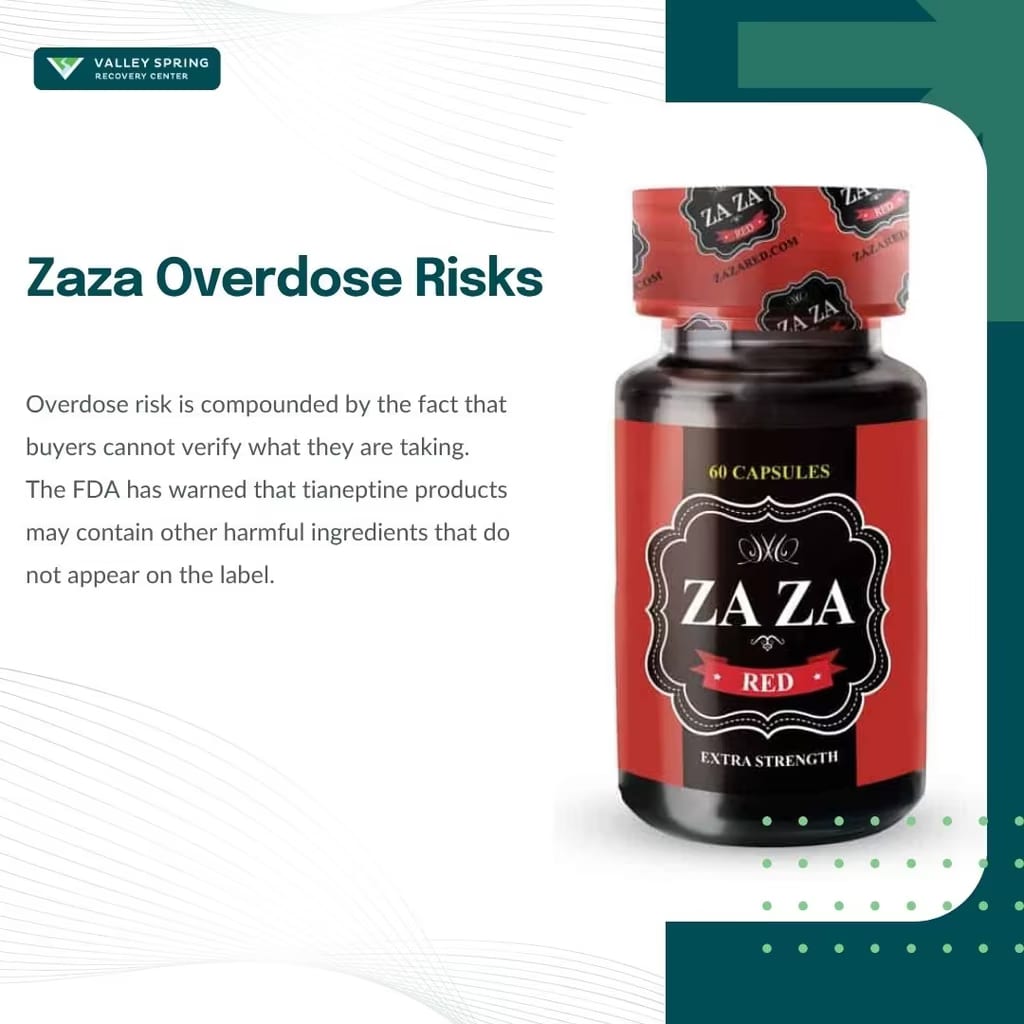 Zaza overdose risks — Zaza Red extra strength capsule bottle