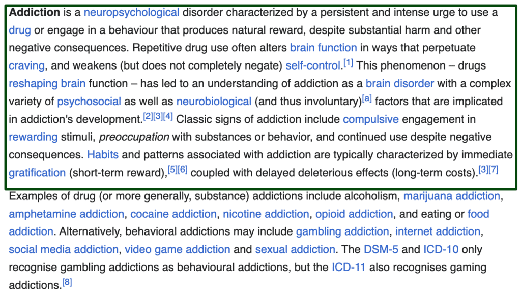 Drug Addiction Definition