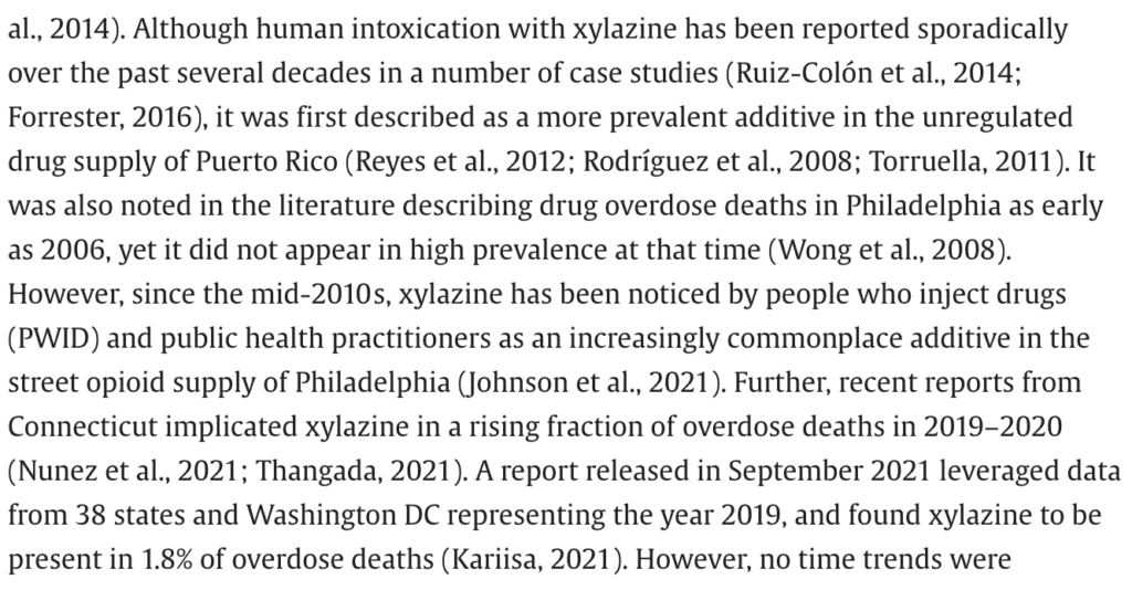 History Of Xylazine Addiction