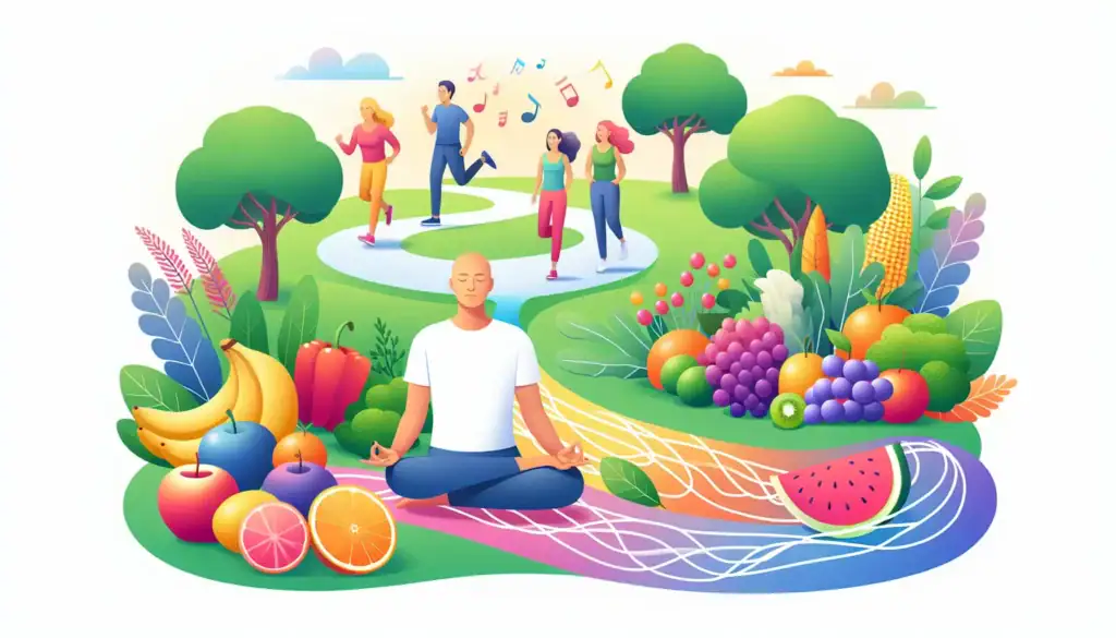 Illustration Of Stress Management For Healthy Cortisol Levels